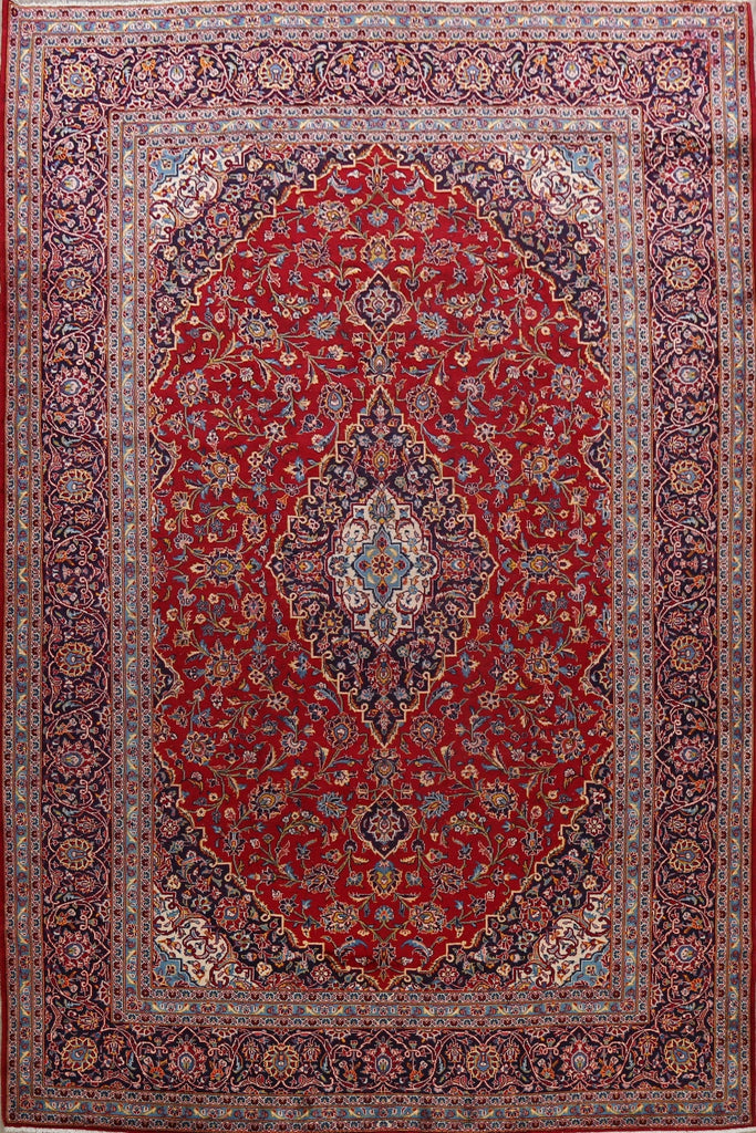 Vintage Floral Red Kashan Persian Area Rug 10x13