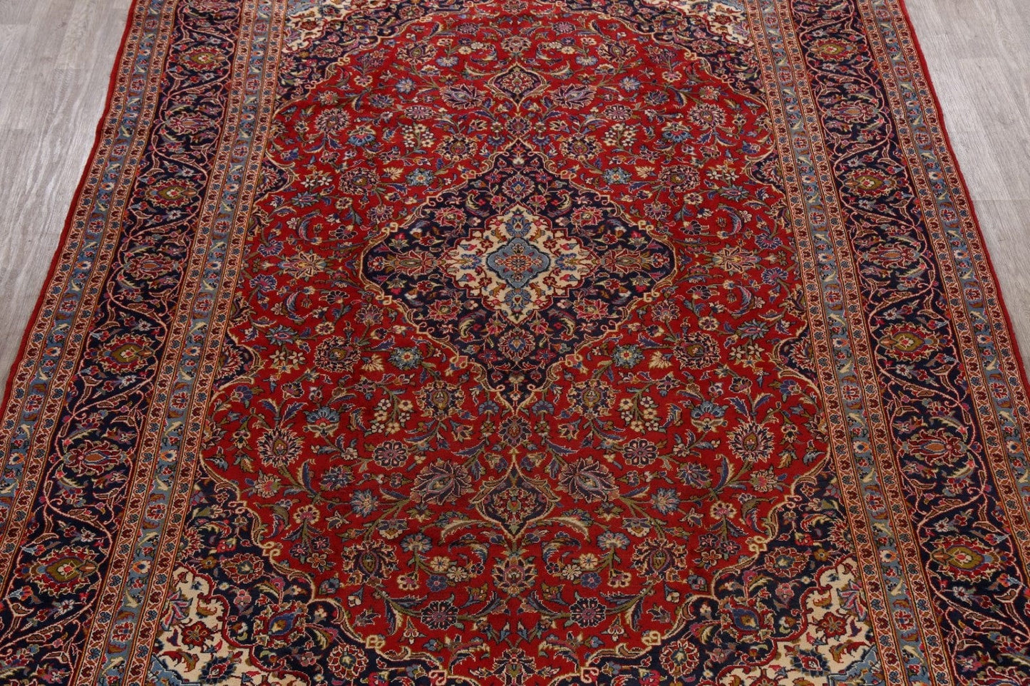 Vintage Floral Red Kashan Persian Area Rug 10x13