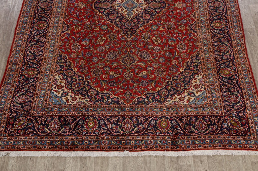 Vintage Floral Red Kashan Persian Area Rug 10x13