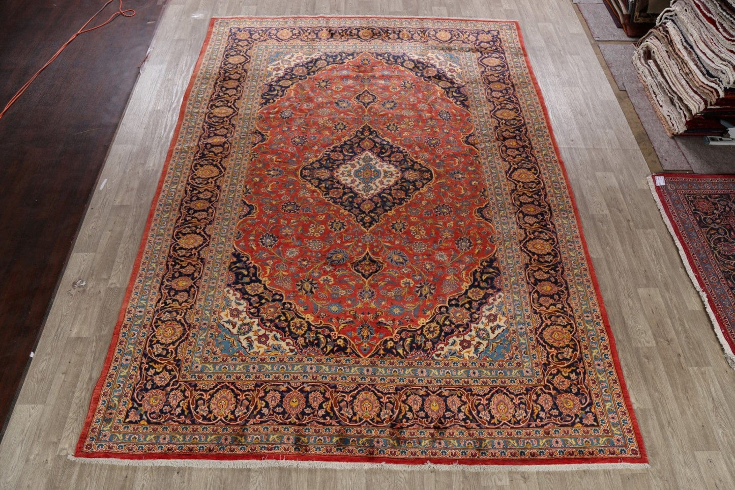 Traditional Floral Kashan Persian Area Rug 10x13