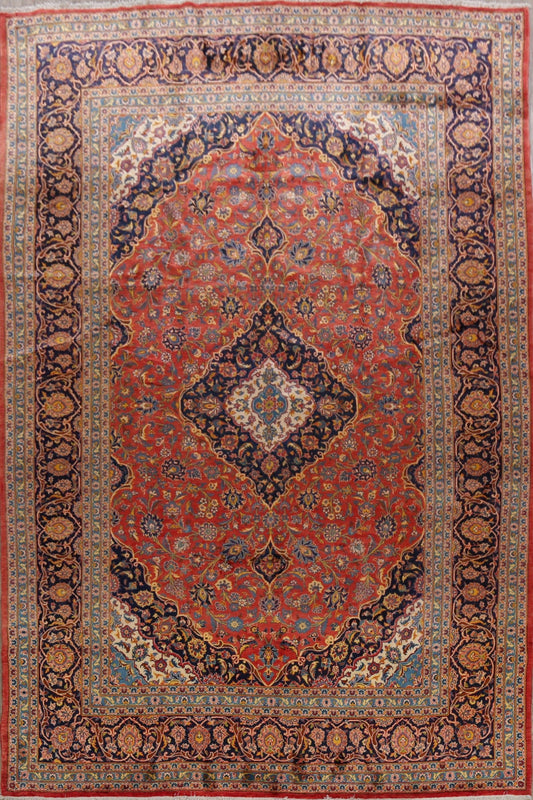 Traditional Floral Kashan Persian Area Rug 10x13