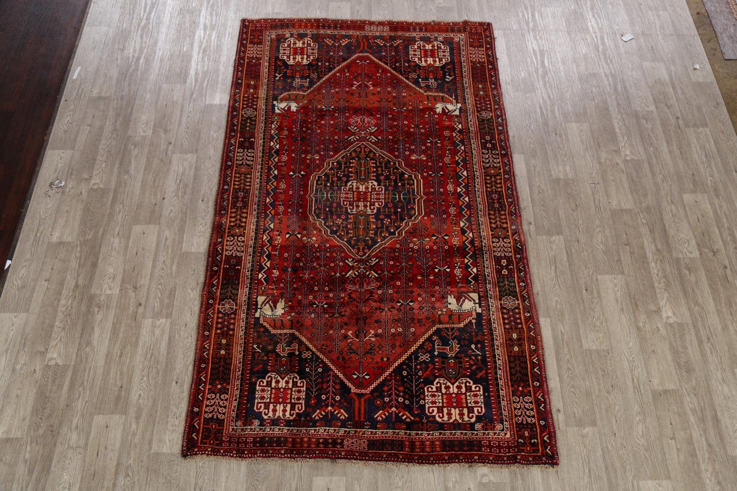 Tribal Animal Pictorial Shiraz Persian Area Rug 5x9