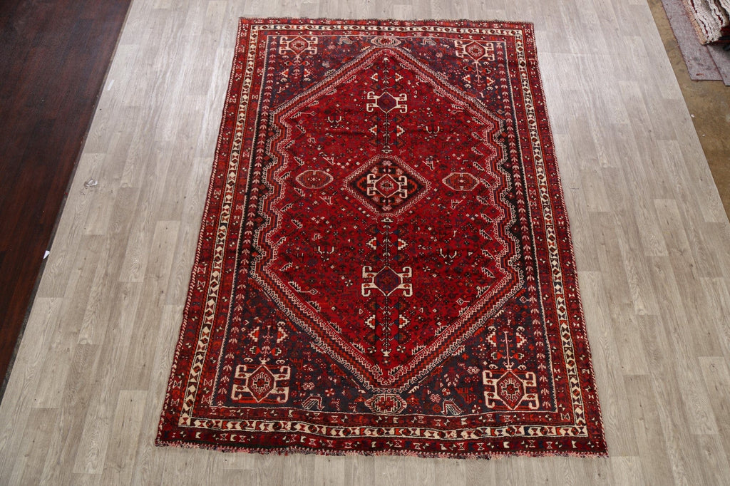 Tribal Geometric Red Shiraz Persian Area Rug 7x10