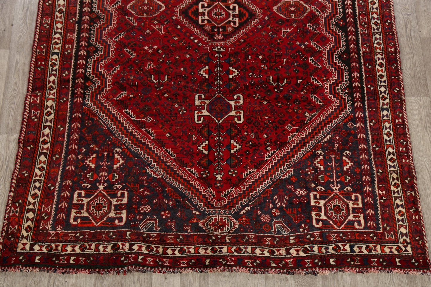 Tribal Geometric Red Shiraz Persian Area Rug 7x10