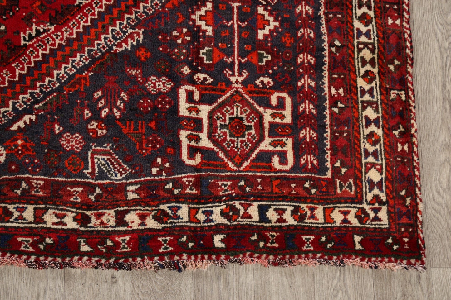 Tribal Geometric Red Shiraz Persian Area Rug 7x10