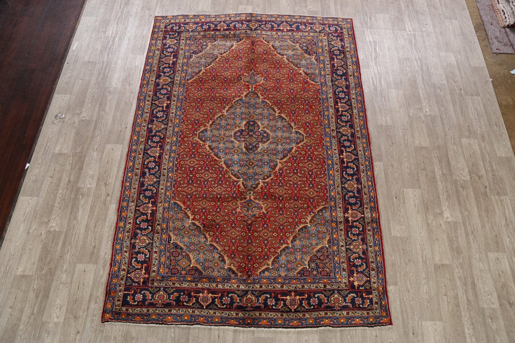 Geometric Red Ardebil Persian Area Rug 7x10