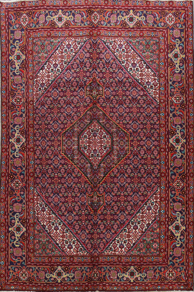 Navy Blue Geometric Tabriz Persian Area Rug 7x10