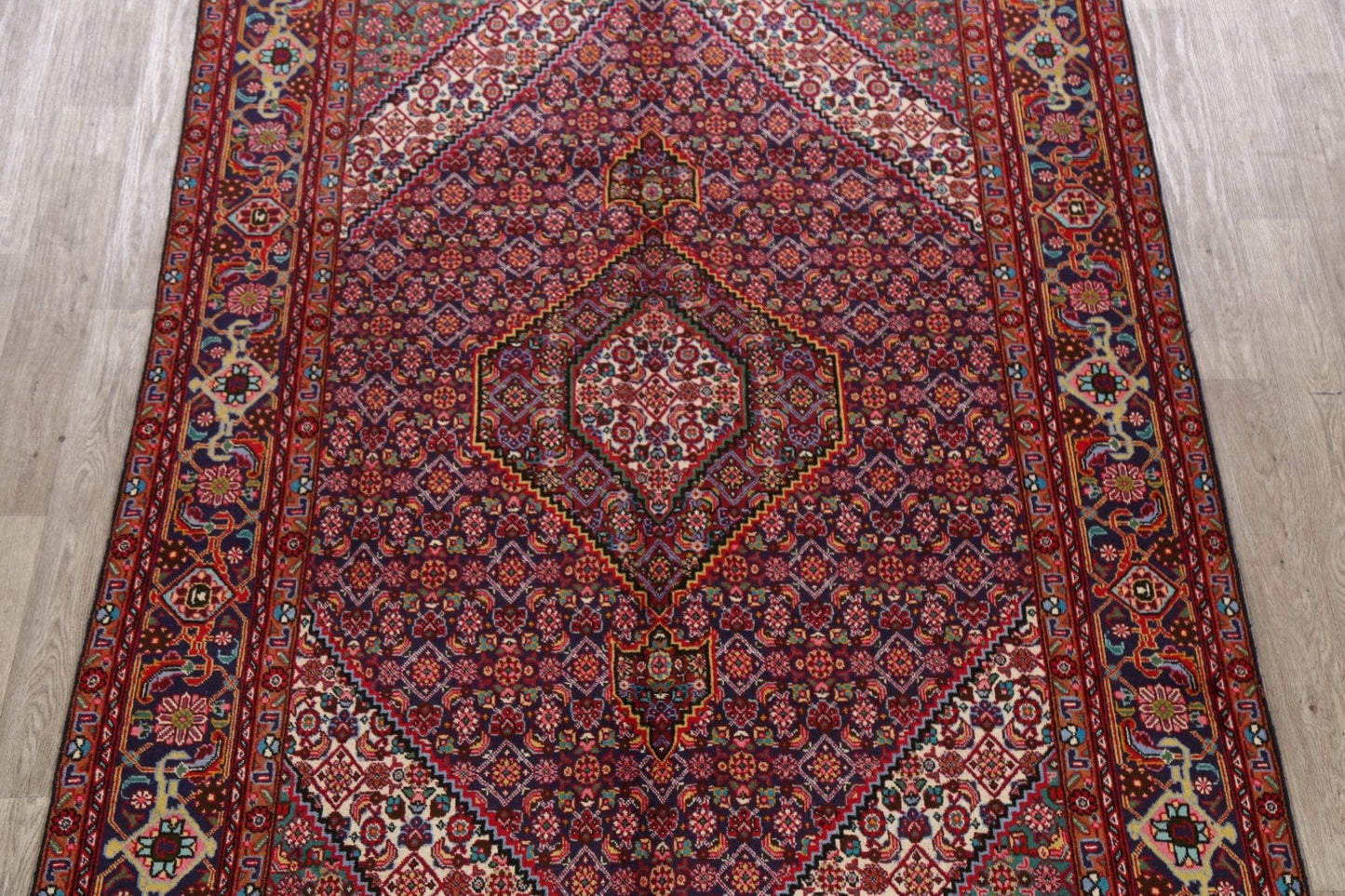 Navy Blue Geometric Tabriz Persian Area Rug 7x10