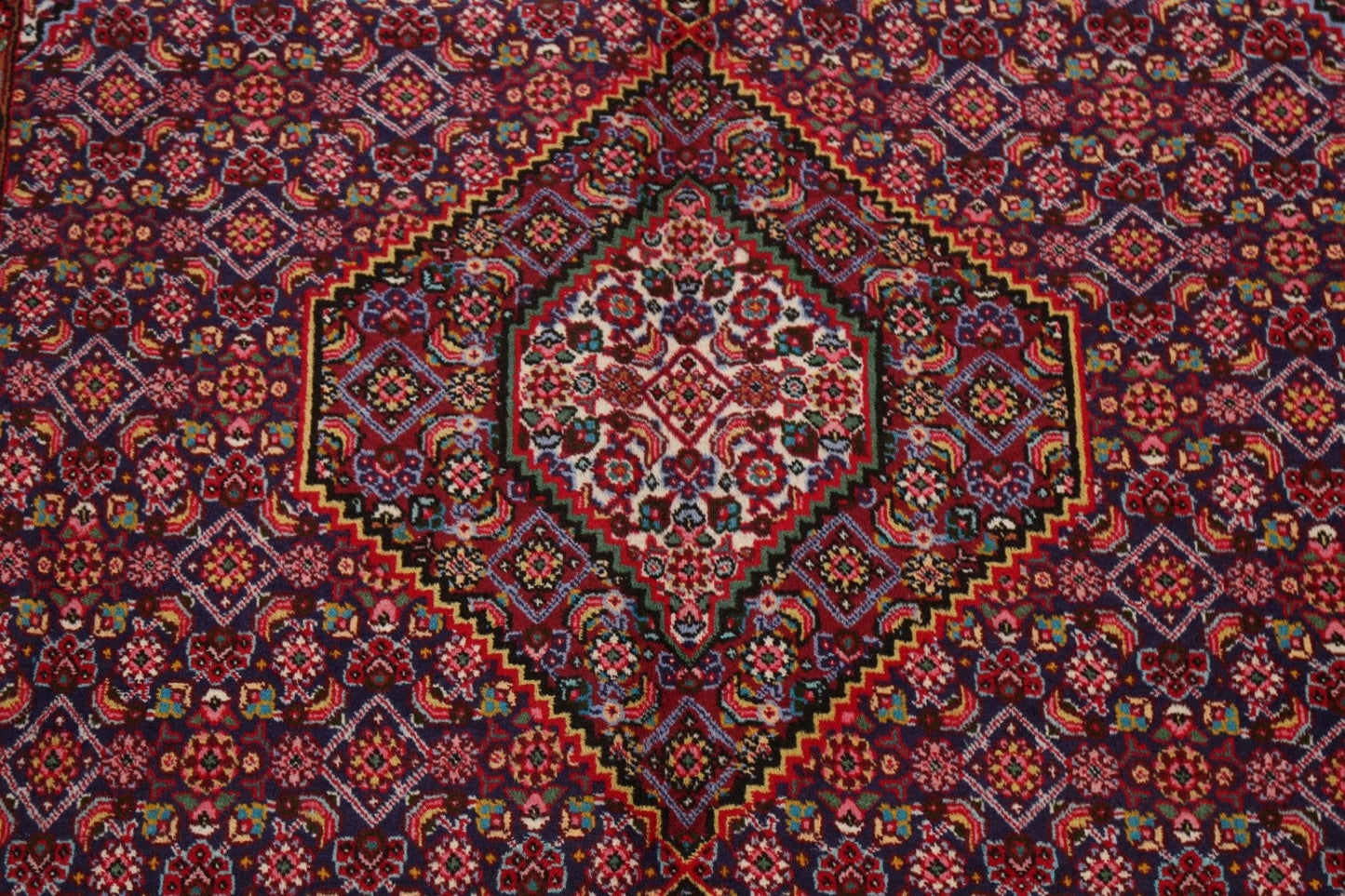 Navy Blue Geometric Tabriz Persian Area Rug 7x10