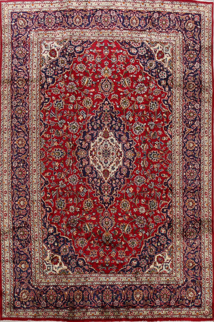 Traditional Floral Red Kashan Persian Area Rug 8x11