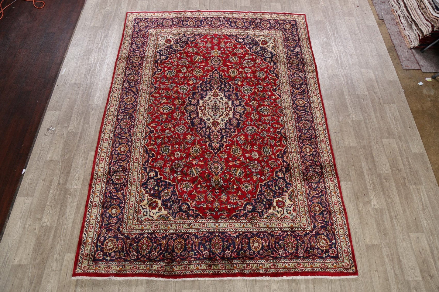 Traditional Floral Red Kashan Persian Area Rug 8x11