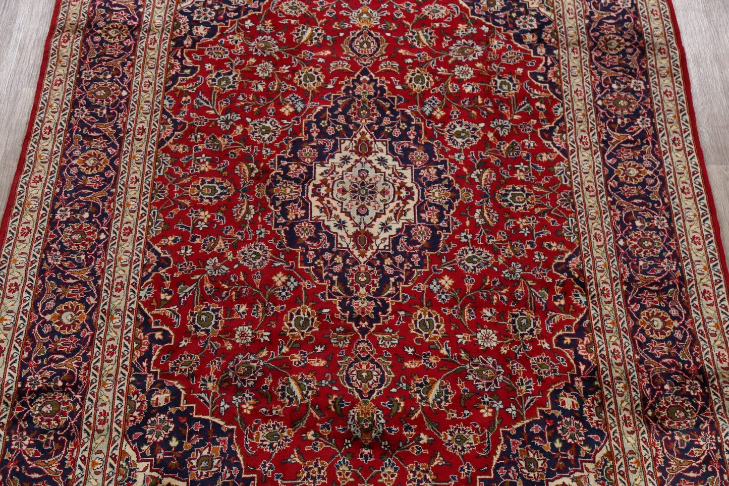 Traditional Floral Red Kashan Persian Area Rug 8x11