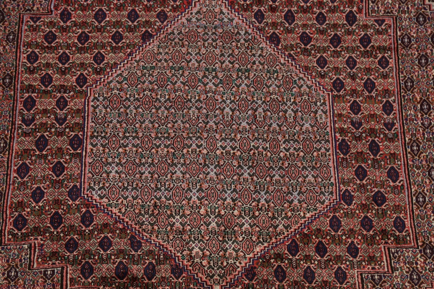 Vintage Geometric Bidjar Persian Area Rug 7x9