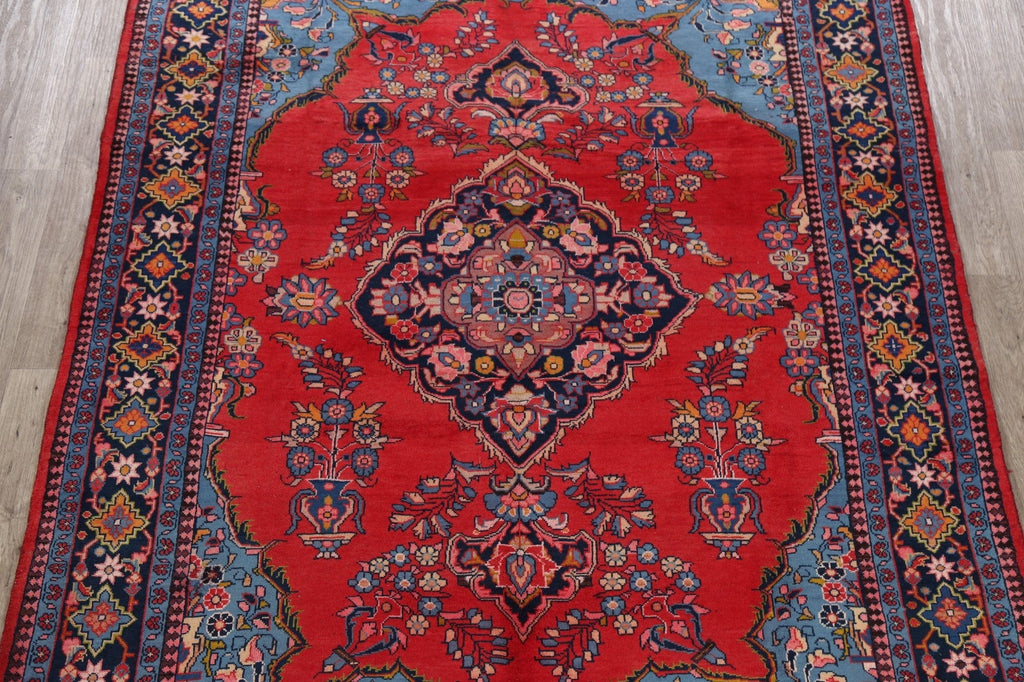 Floral Red Sarouk Persian Area Rug 7x10