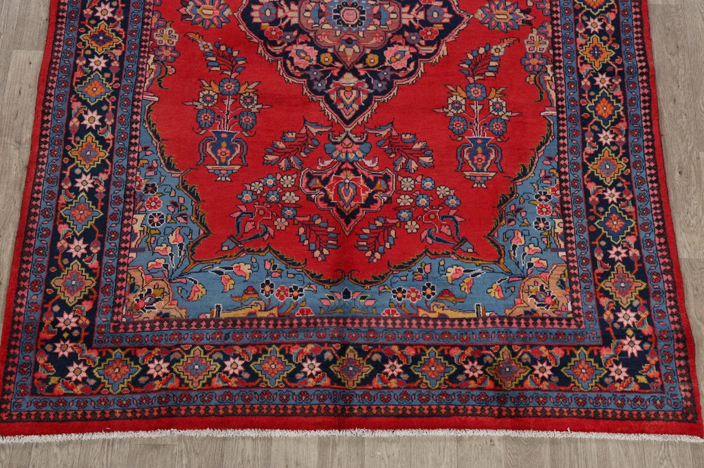 Floral Red Sarouk Persian Area Rug 7x10