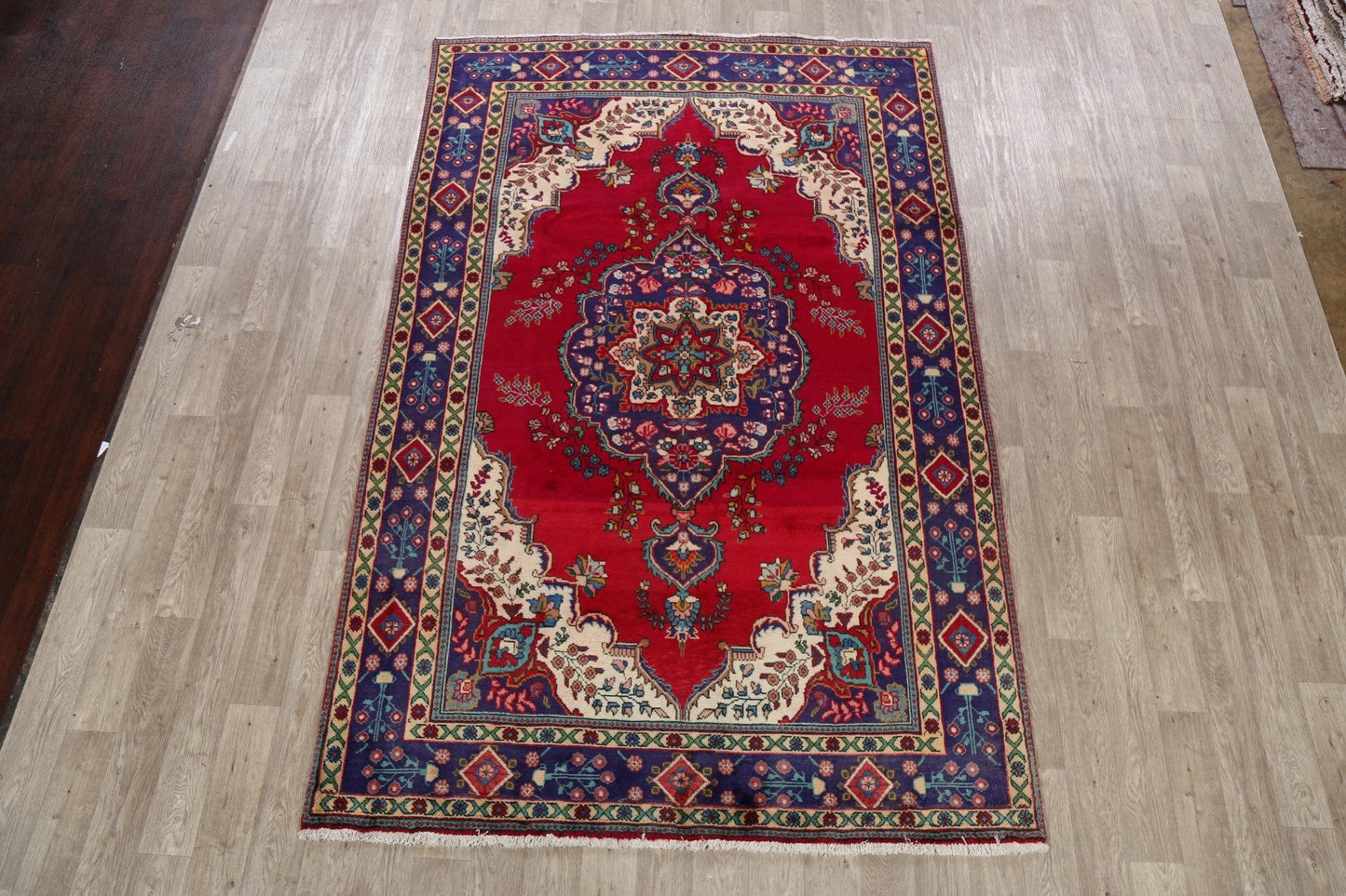 Floral Red Tabriz Persian Area Rug 7x10