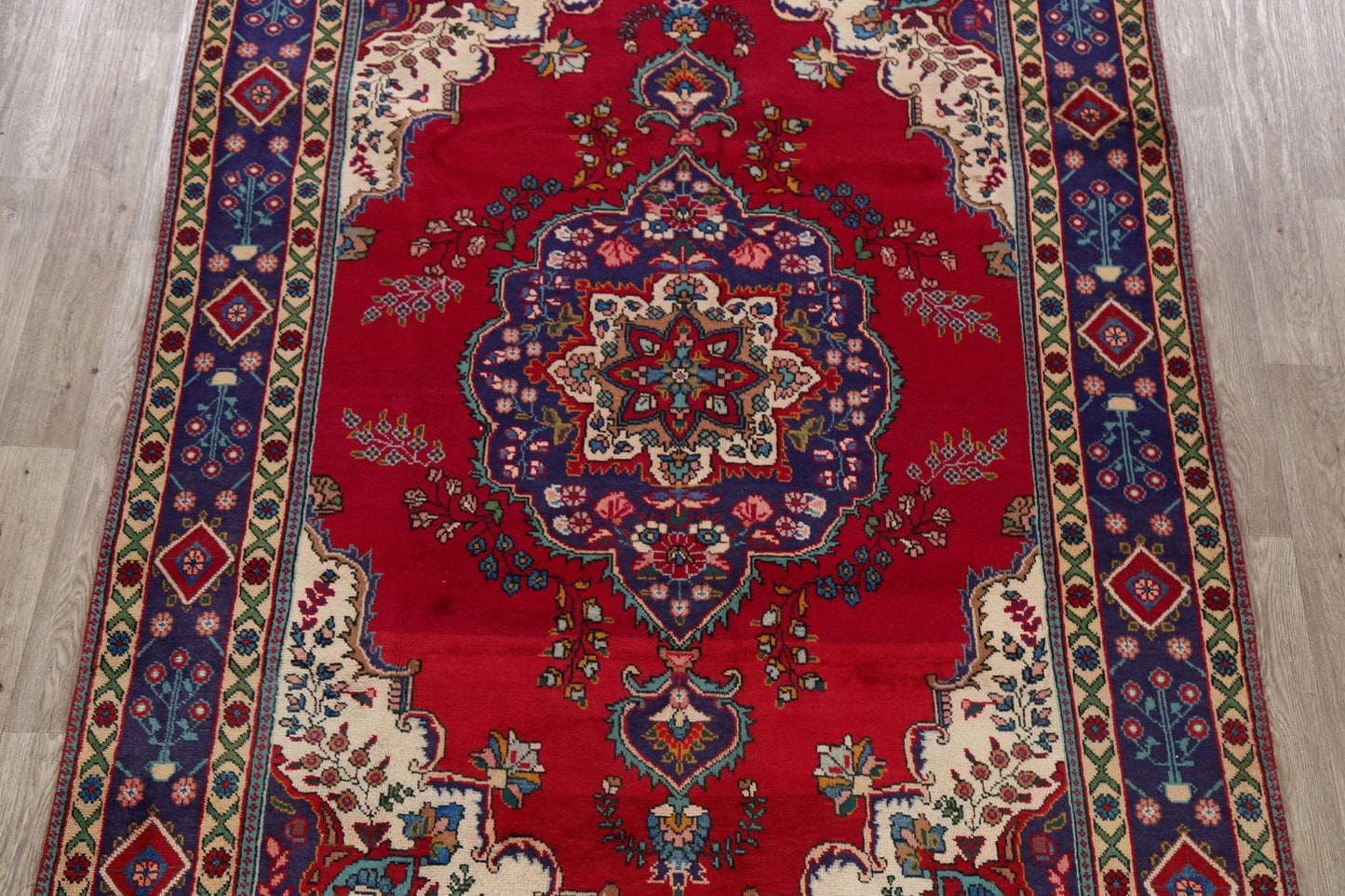 Floral Red Tabriz Persian Area Rug 7x10