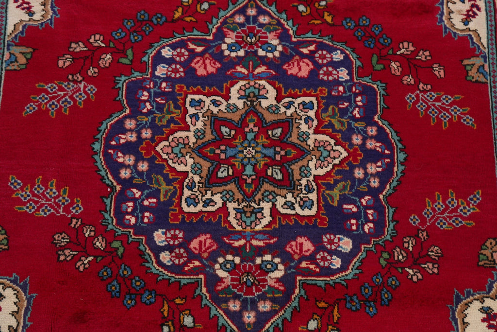 Floral Red Tabriz Persian Area Rug 7x10