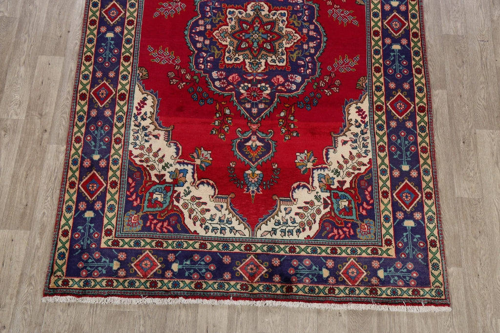 Floral Red Tabriz Persian Area Rug 7x10