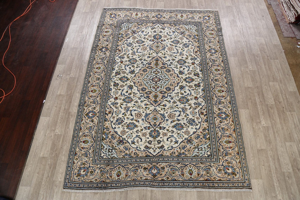 Vintage Floral Kashan Persian Area Rug 8x11