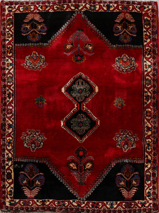 Geometric Red Shiraz Persian Area Rug 7x9