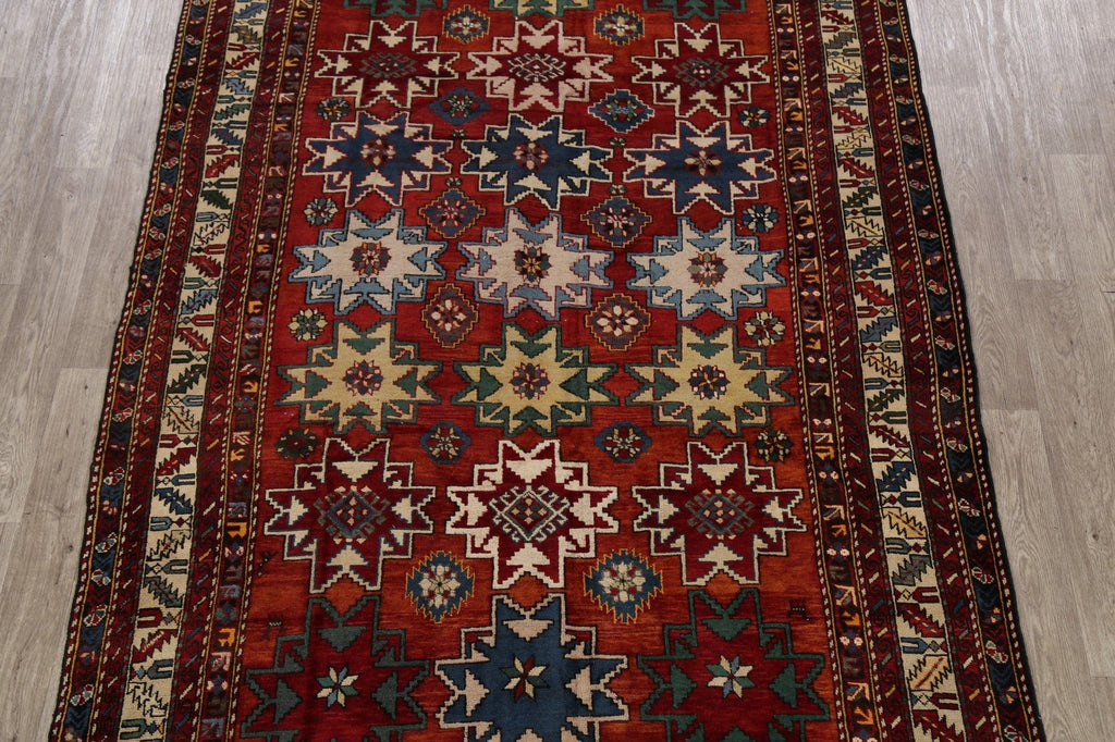 Antique 100% Vegetable Dye Kazak Russian Area Rug 7x10