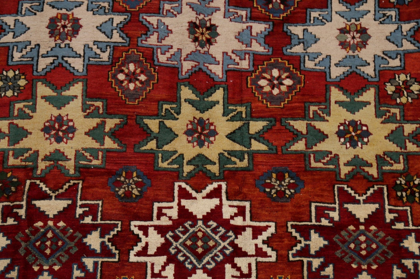 Antique 100% Vegetable Dye Kazak Russian Area Rug 7x10