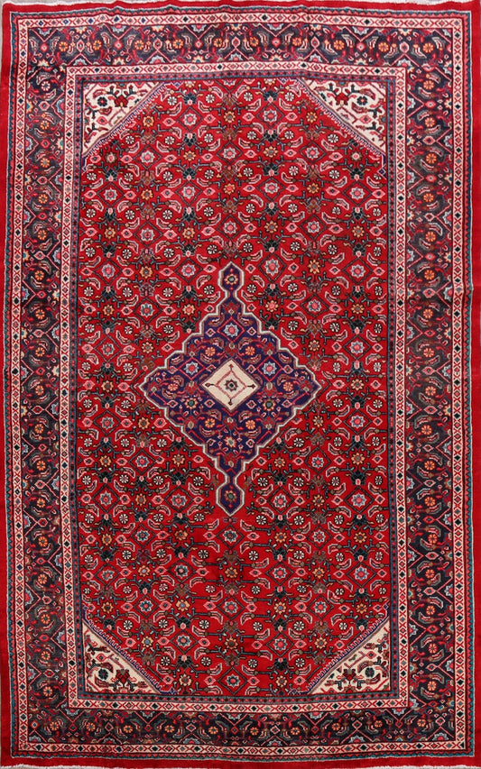 Vintage Geometric Red Sarouk Persian Area Rug 8x11