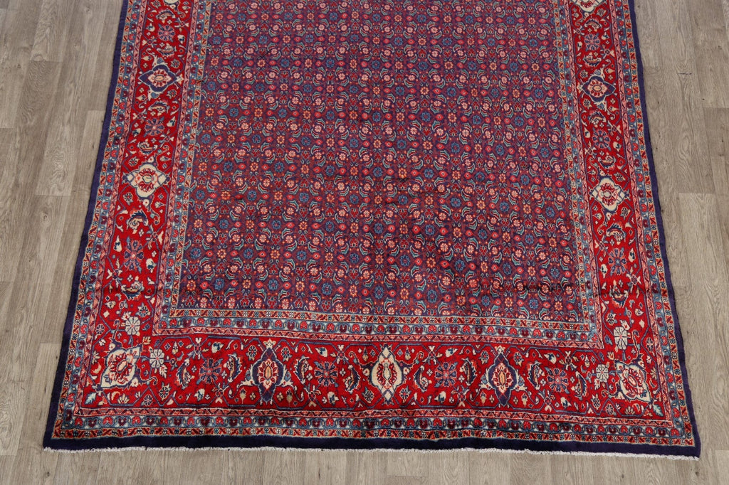 Vintage All-Over Navy Blue Sarouk Persian Area Rug 7x11