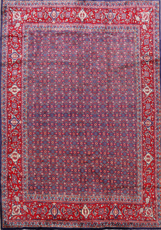 Vintage All-Over Navy Blue Sarouk Persian Area Rug 7x11