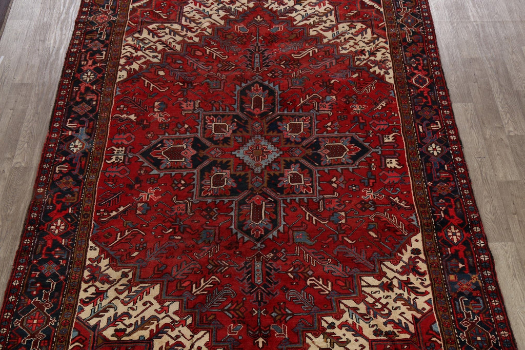 Vintage Geometric Red Heriz Persian Area Rug 8x12