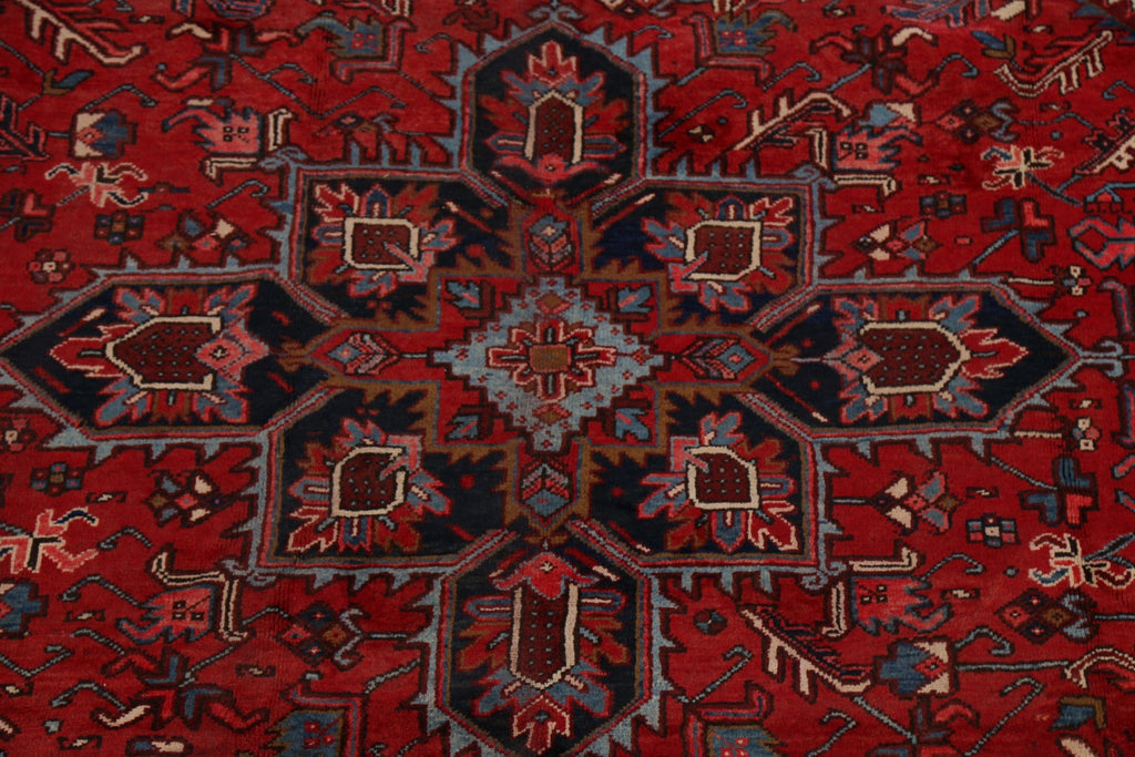 Vintage Geometric Red Heriz Persian Area Rug 8x12