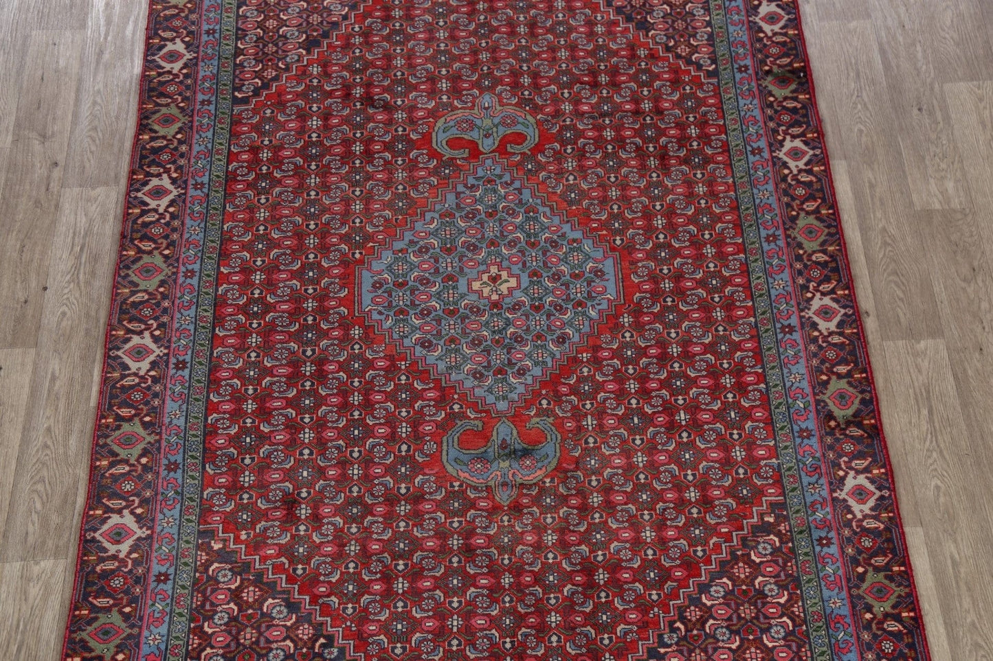 Geometric Red Ardebil Persian Area Rug 6x10