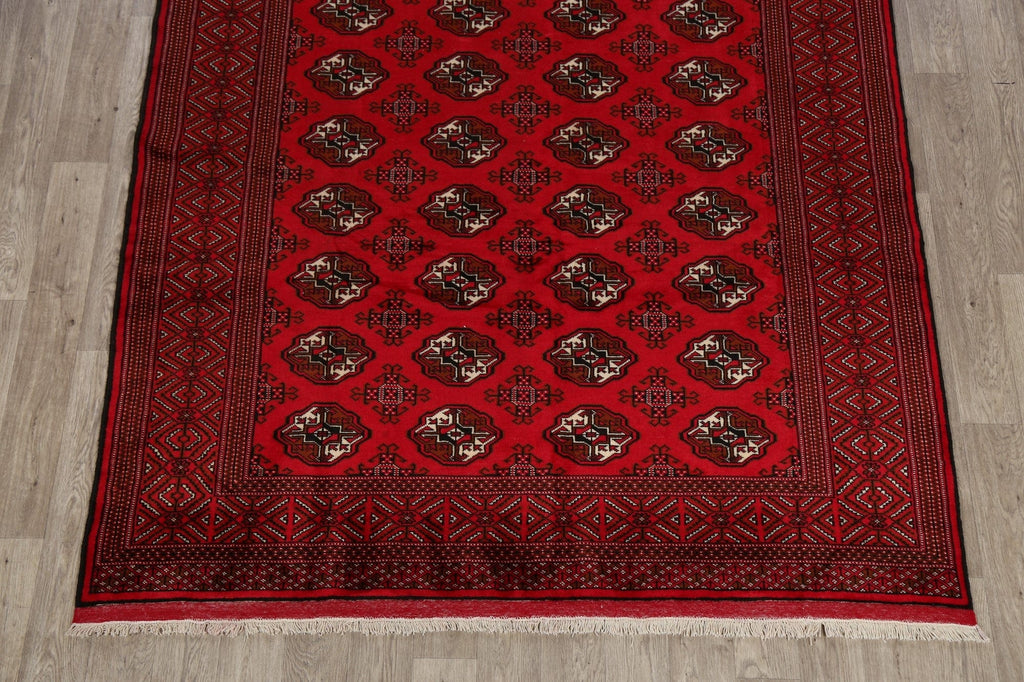 Geometric Red Bokhara Persian Area Rug 7x10