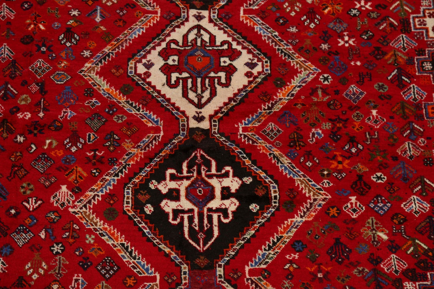 Vintage Tribal Geometric Shiraz Persian Area Rug 7x10