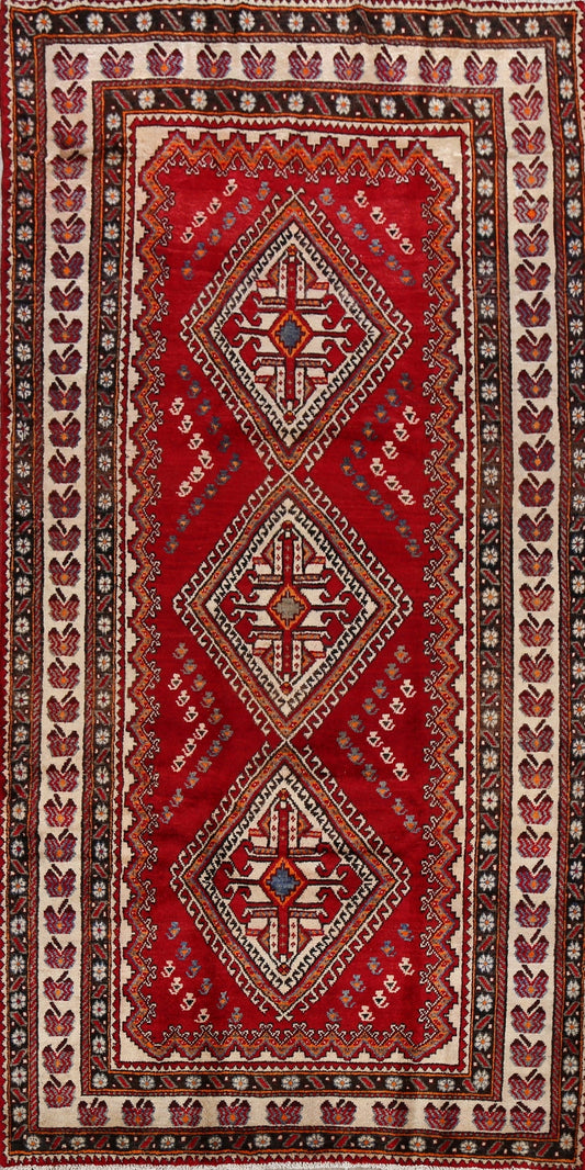 Geometric Red Bakhtiari Persian Area Rug 5x10