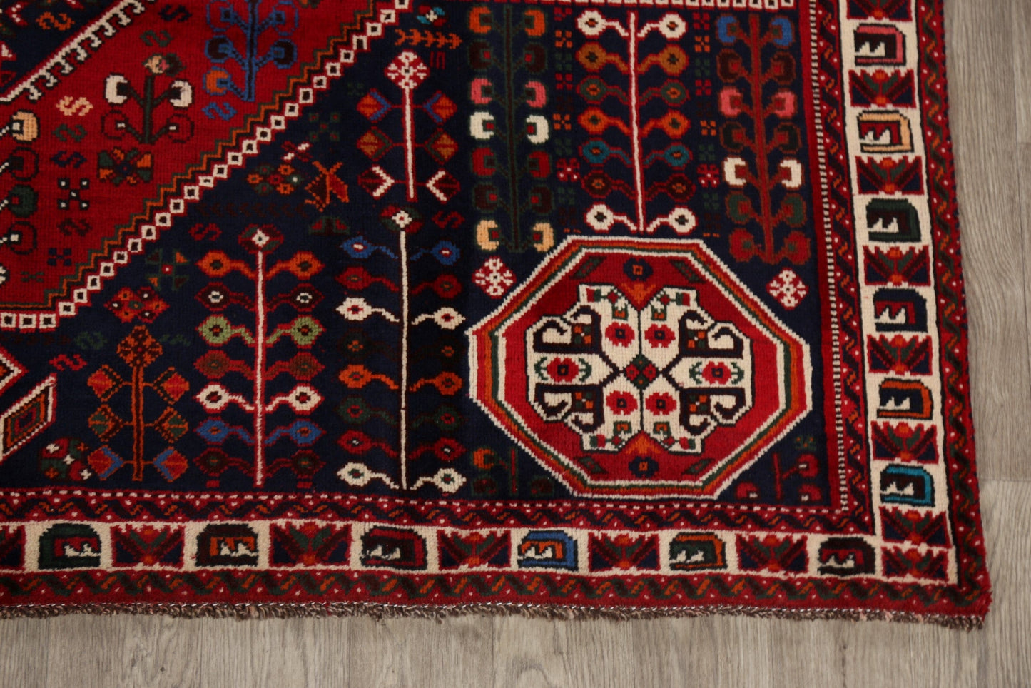 Vintage Tribal Geometric Abadeh Persian Area Rug 6x10