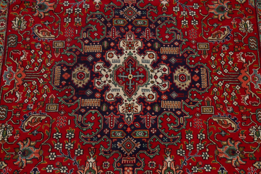 Geometric Red Tabriz Persian Area Rug 6x10