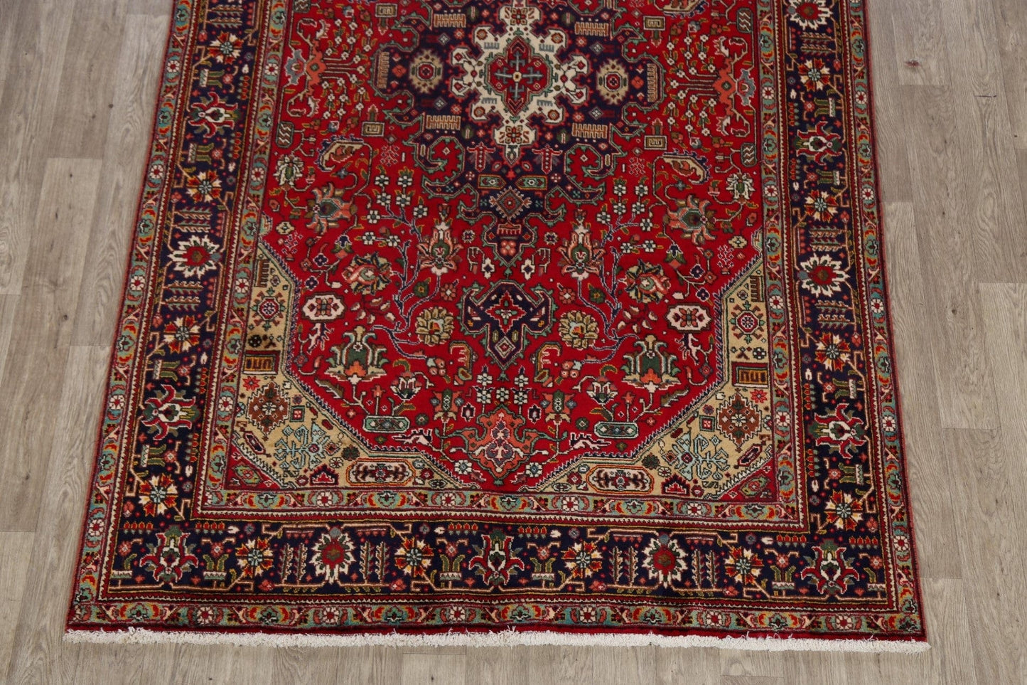 Geometric Red Tabriz Persian Area Rug 6x10