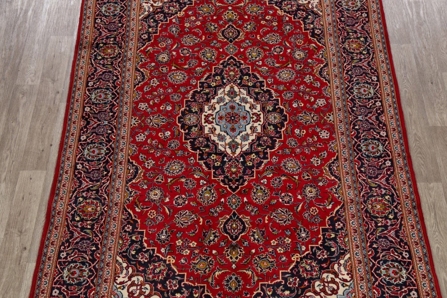 Traditional Floral Red Kashan Persian Area Rug 7x10