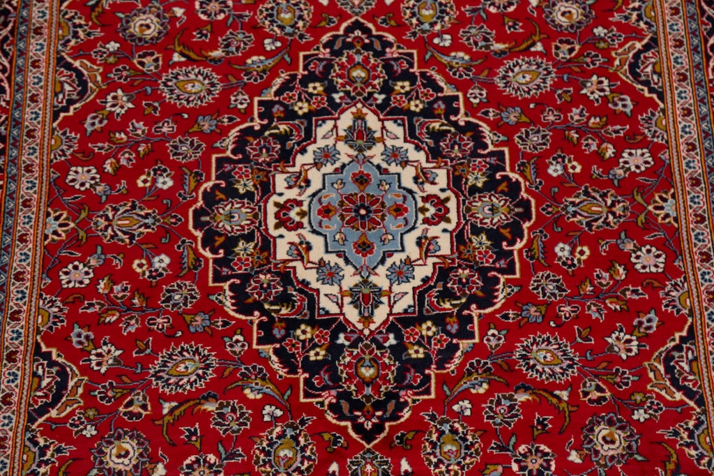 Traditional Floral Red Kashan Persian Area Rug 7x10