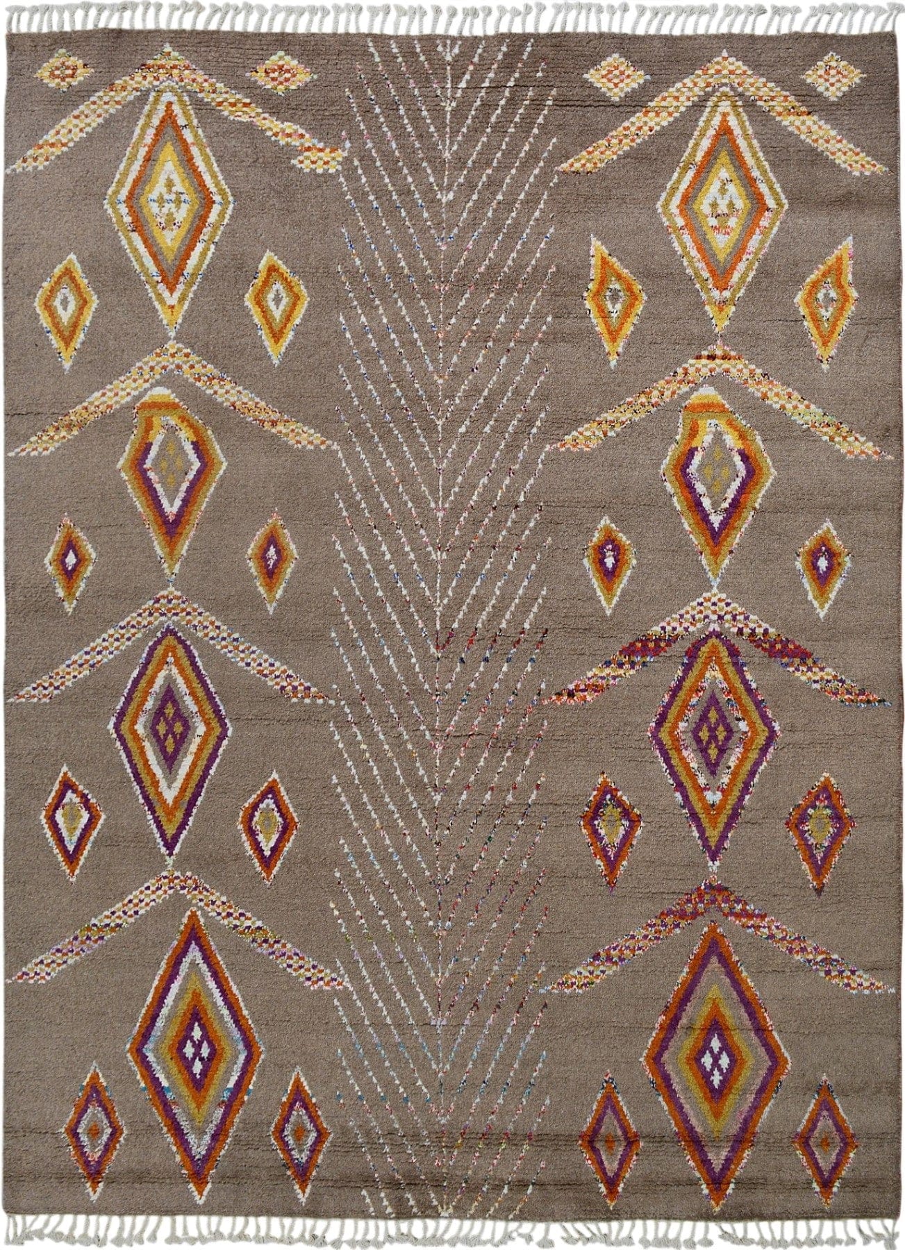 Brown Tribal Moroccan Oriental Area Rug 8x10