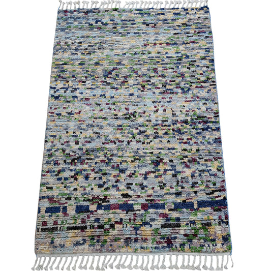 Modern Abstract Moroccan Area Rug 4x5