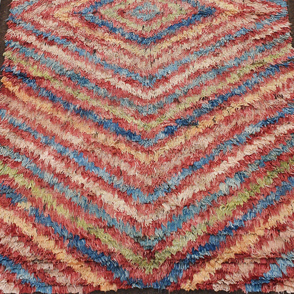 Geometric Thick Plush Shaggy Moroccan Area Rug 5x8