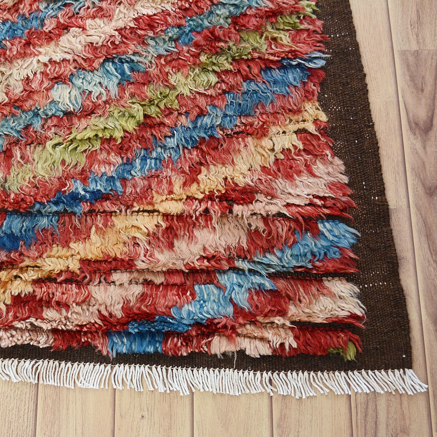 Geometric Thick Plush Shaggy Moroccan Area Rug 5x8