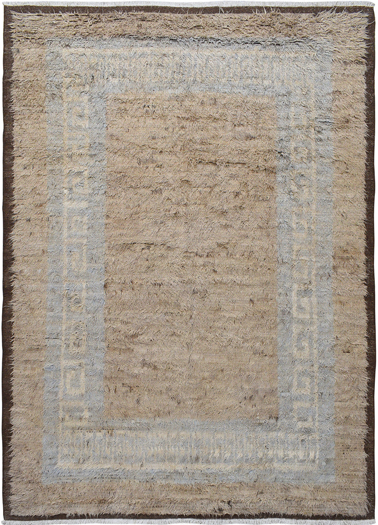 Thick Plush Bordered Shaggy Moroccan Area Rug 8x12