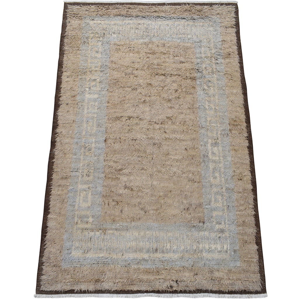 Thick Plush Bordered Shaggy Moroccan Area Rug 8x12