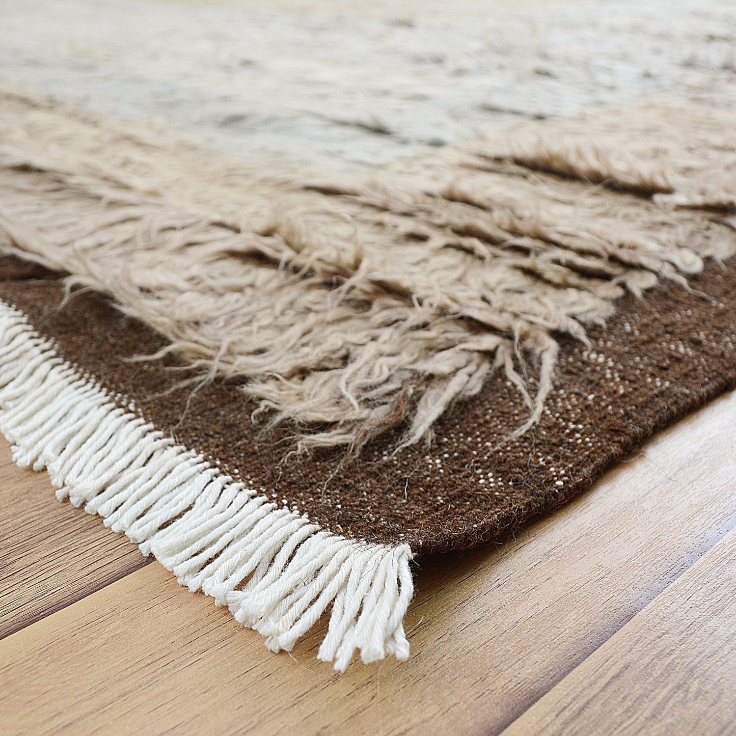 Thick Plush Bordered Shaggy Moroccan Area Rug 8x12