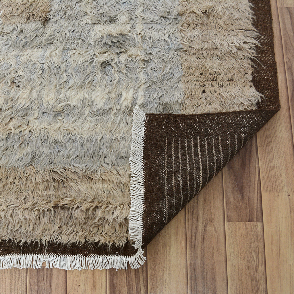 Thick Plush Bordered Shaggy Moroccan Area Rug 8x12