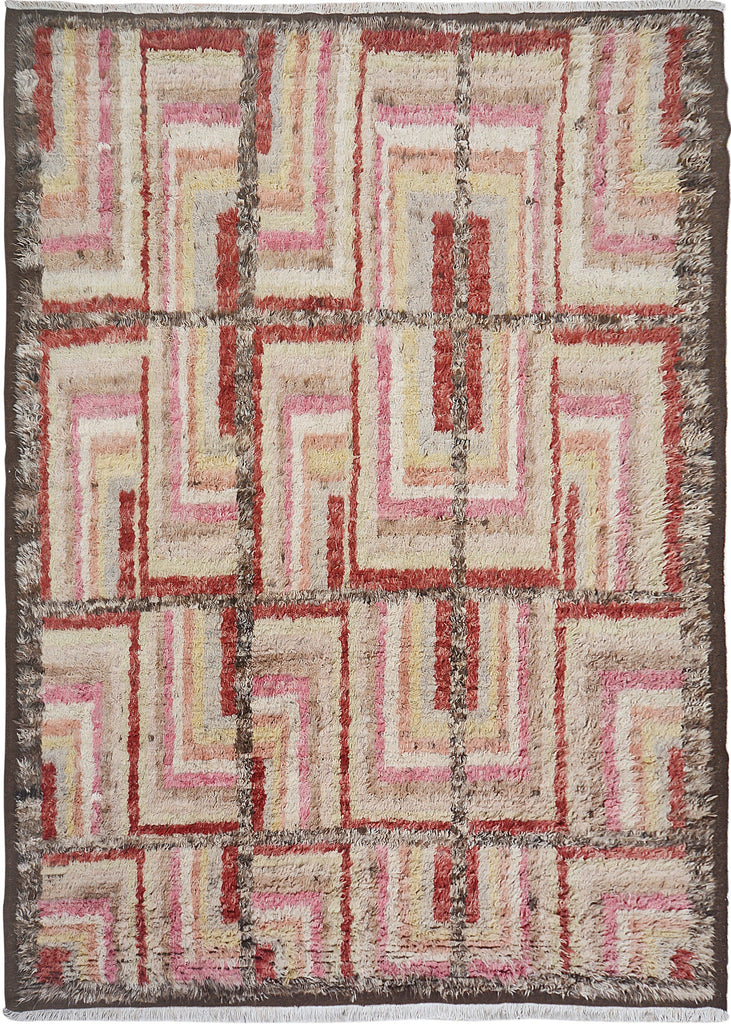 Thick Plush Geometric Shaggy Moroccan Area Rug 9x11